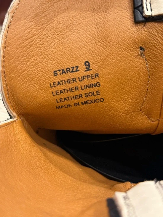 Freebird STARZZ Two-Tone Star Embossed Cowboy Boots - Black and Cream - Picture 7 of 7